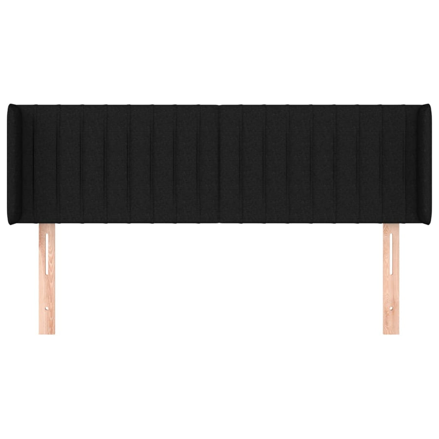 Hoofdbord Met Randen Stof 147 x 16 x 78/88 cm Zwart