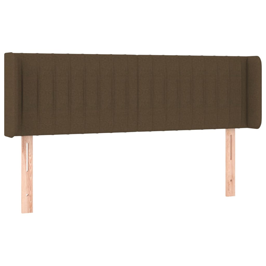 Hoofdbord Met Randen Stof 147 x 16 x 78/88 cm Donkerbruin