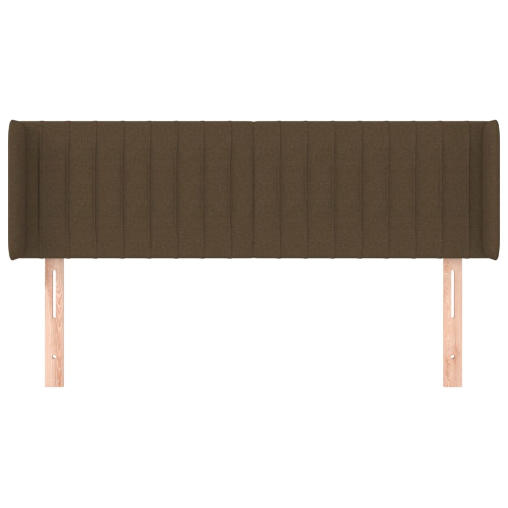 Hoofdbord Met Randen Stof 147 x 16 x 78/88 cm Donkerbruin