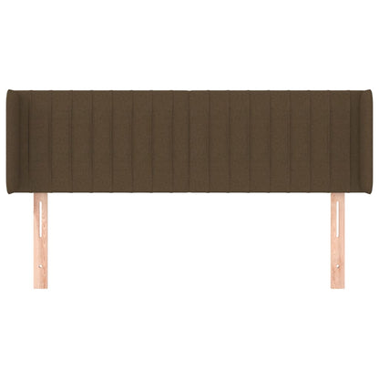 Hoofdbord Met Randen Stof 147 x 16 x 78/88 cm Donkerbruin