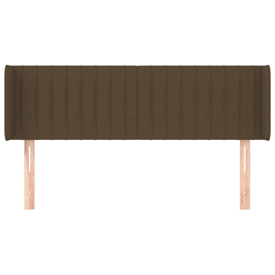 Hoofdbord Met Randen Stof 147 x 16 x 78/88 cm Donkerbruin