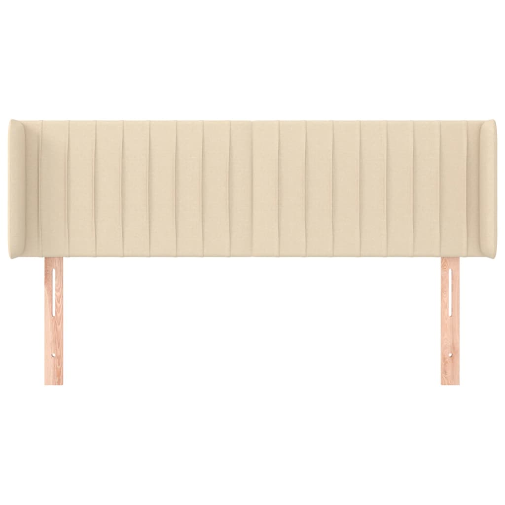 Hoofdbord Met Randen Stof Kleurig 147 x 16 x 78/88 cm Crème