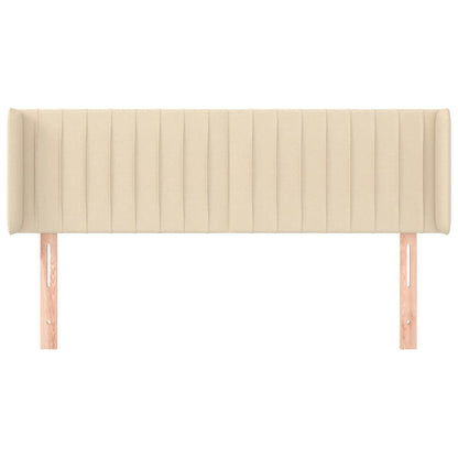 Hoofdbord Met Randen Stof Kleurig 147 x 16 x 78/88 cm Crème