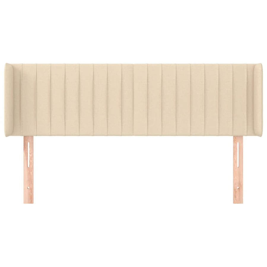 Hoofdbord Met Randen Stof Kleurig 147 x 16 x 78/88 cm Crème