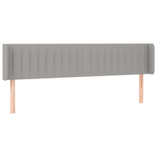 Hoofdbord Met Randen Stof 163 x 16 x 78/88 cm Lichtgrijs