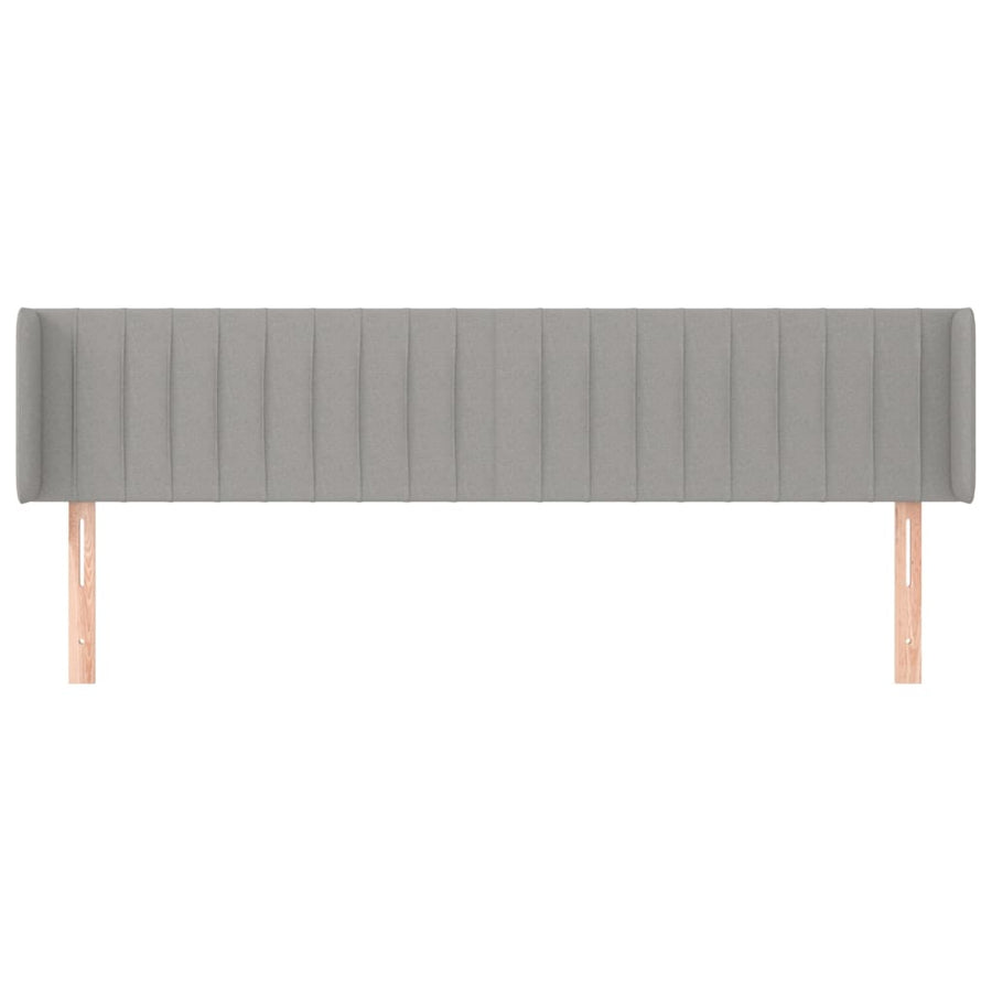 Hoofdbord Met Randen Stof 163 x 16 x 78/88 cm Lichtgrijs