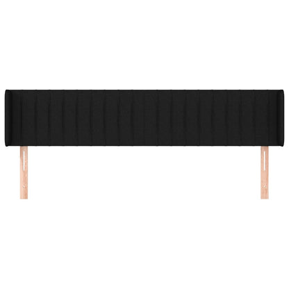 Hoofdbord Met Randen Stof 163 x 16 x 78/88 cm Zwart