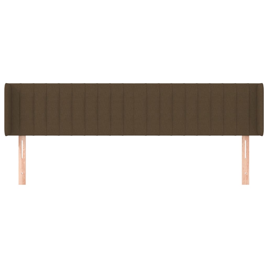 Hoofdbord Met Randen Stof 163 x 16 x 78/88 cm Donkerbruin