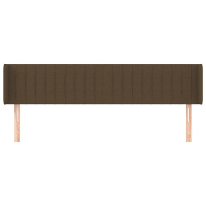 Hoofdbord Met Randen Stof 163 x 16 x 78/88 cm Donkerbruin