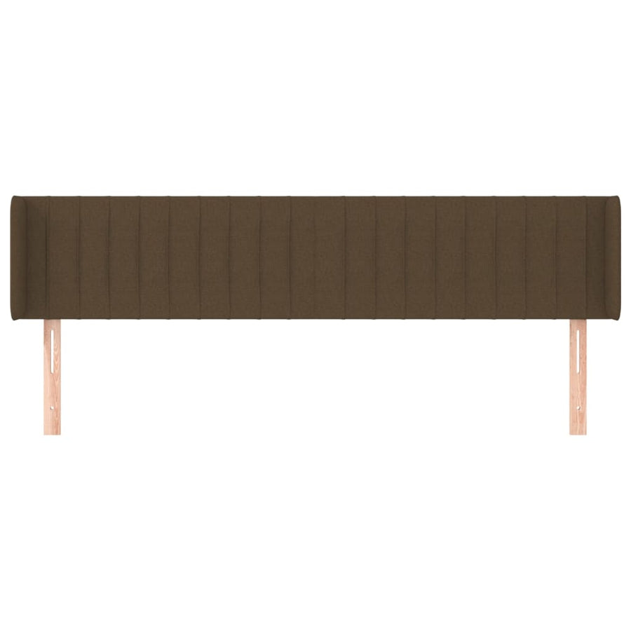 Hoofdbord Met Randen Stof 163 x 16 x 78/88 cm Donkerbruin