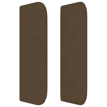 Hoofdbord Met Randen Stof 163 x 16 x 78/88 cm Donkerbruin