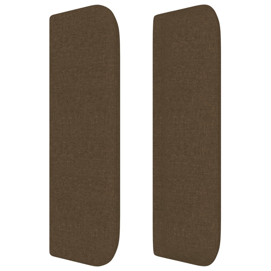 Hoofdbord Met Randen Stof 163 x 16 x 78/88 cm Donkerbruin