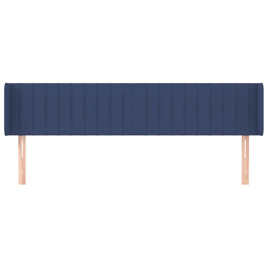 Hoofdbord Met Randen Stof 163 x 16 x 78/88 cm Blauw