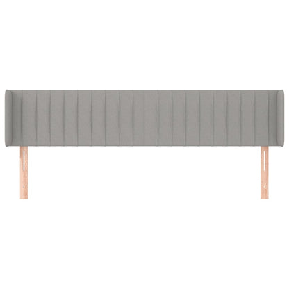 Hoofdbord Met Randen Stof 183 x 16 x 78/88 cm Lichtgrijs