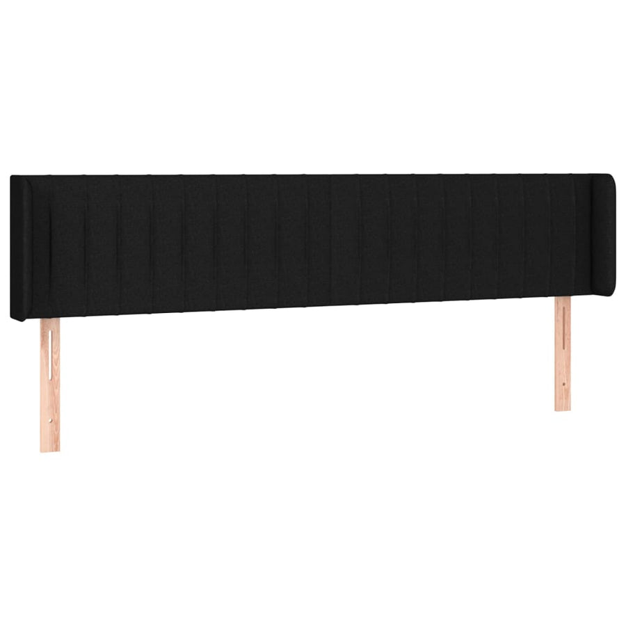 Hoofdbord Met Randen Stof 183 x 16 x 78/88 cm Zwart