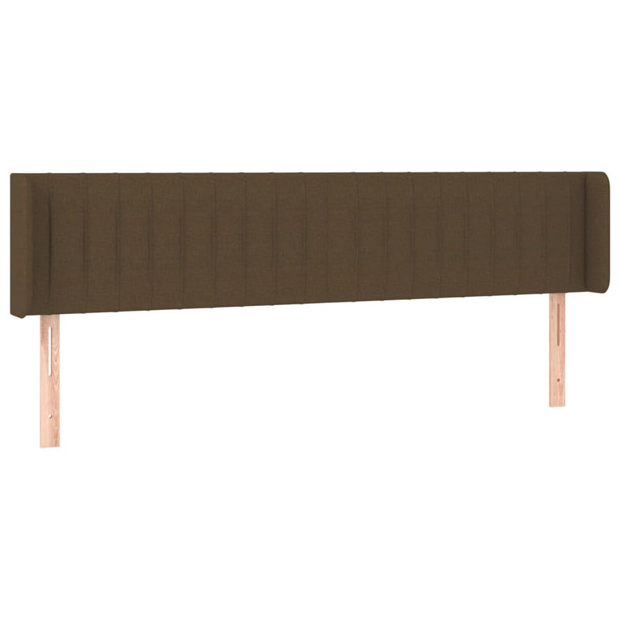 Hoofdbord Met Randen Stof 183 x 16 x 78/88 cm Donkerbruin