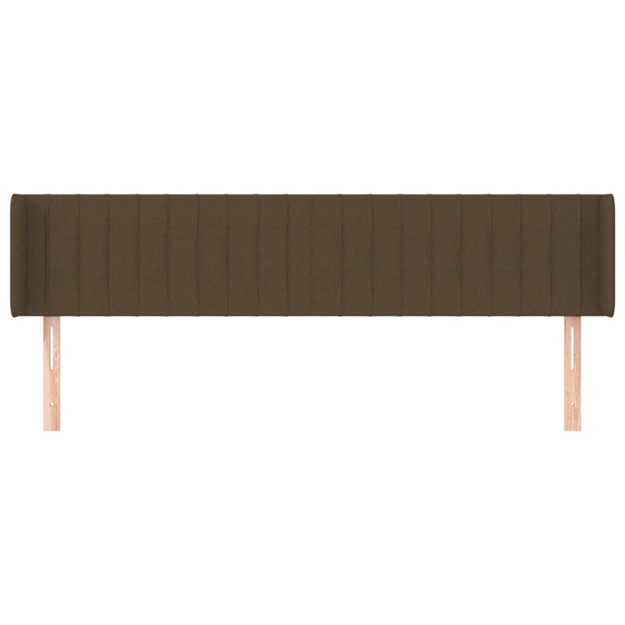 Hoofdbord Met Randen Stof 183 x 16 x 78/88 cm Donkerbruin