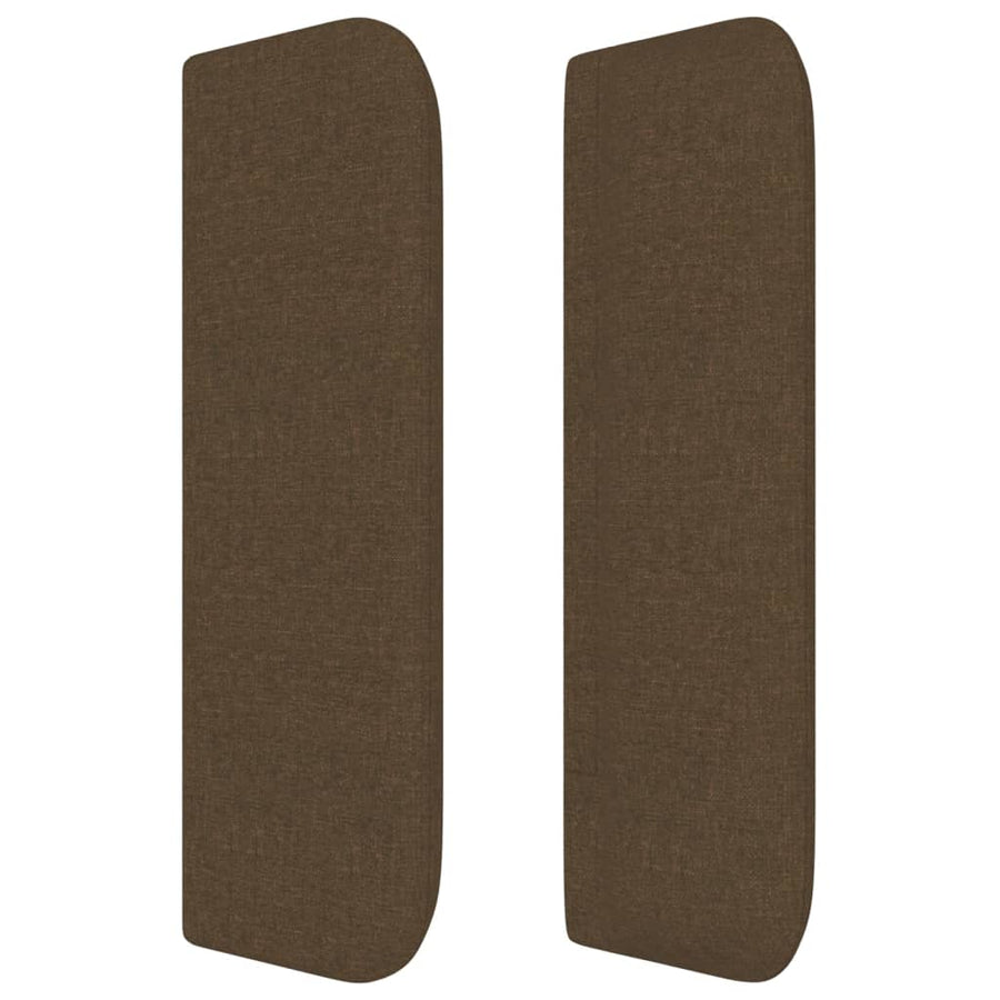 Hoofdbord Met Randen Stof 183 x 16 x 78/88 cm Donkerbruin