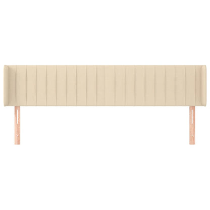 Hoofdbord Met Randen Stof Kleurig 183 x 16 x 78/88 cm Crème