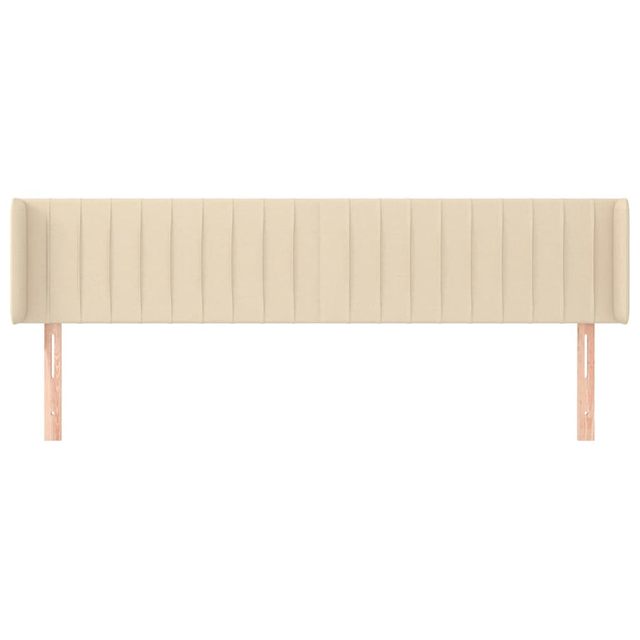 Hoofdbord Met Randen Stof Kleurig 183 x 16 x 78/88 cm Crème