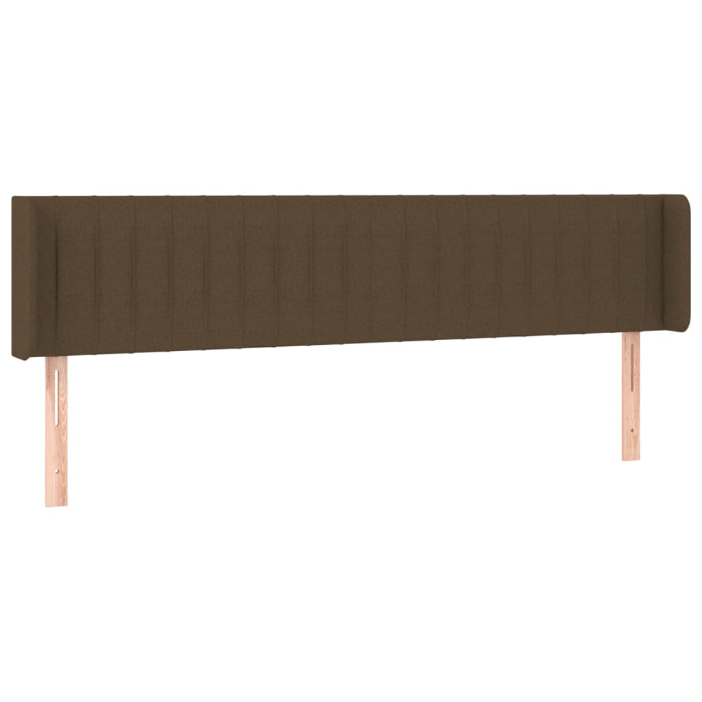 Hoofdbord Met Randen Stof 203 x 16 x 78/88 cm Donkerbruin