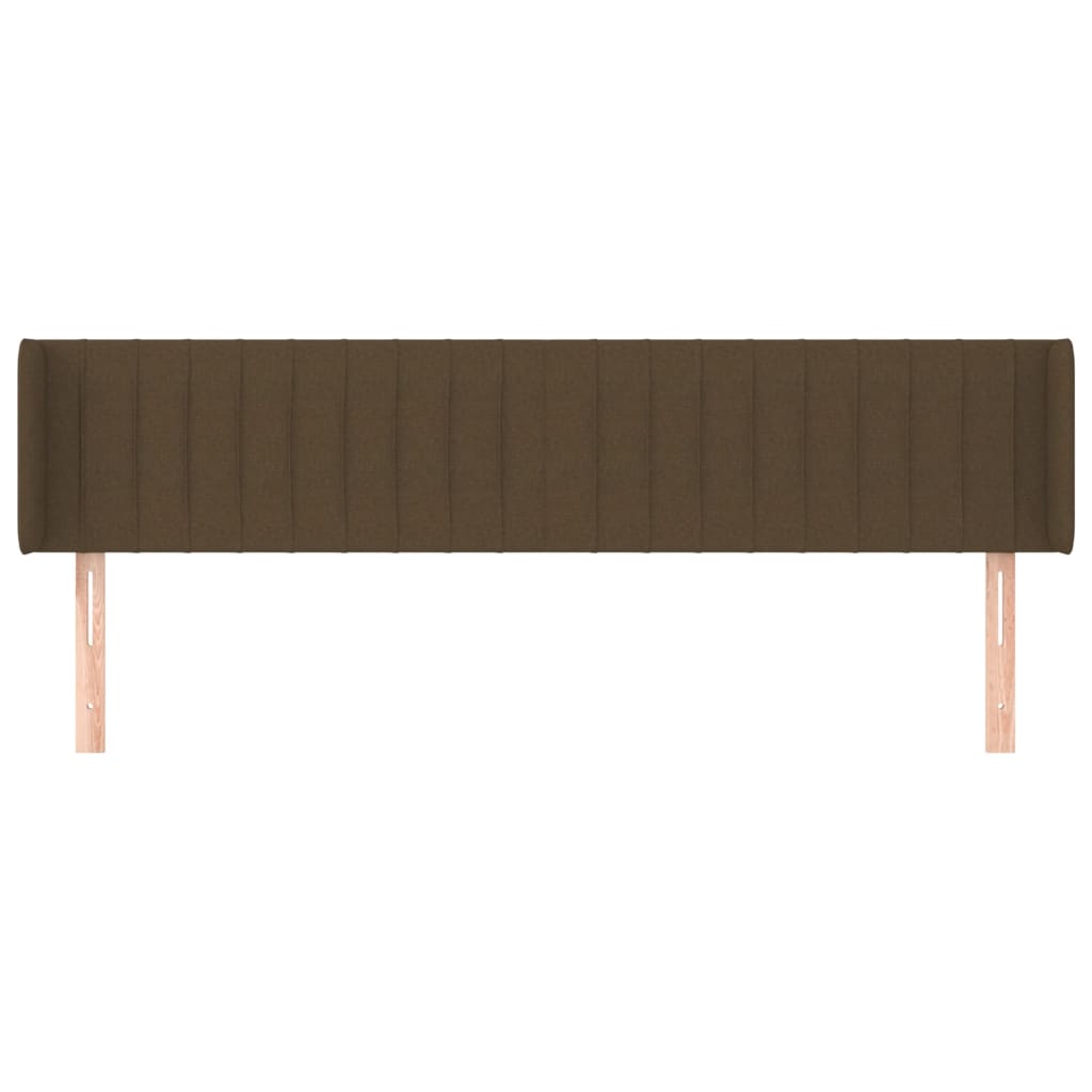 Hoofdbord Met Randen Stof 203 x 16 x 78/88 cm Donkerbruin