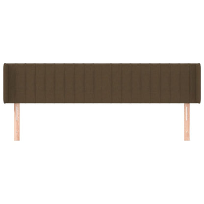 Hoofdbord Met Randen Stof 203 x 16 x 78/88 cm Donkerbruin