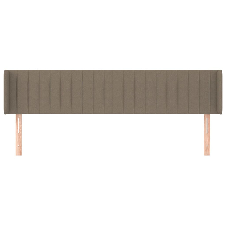 Hoofdbord Met Randen Stof 203 x 16 x 78/88 cm Taupe