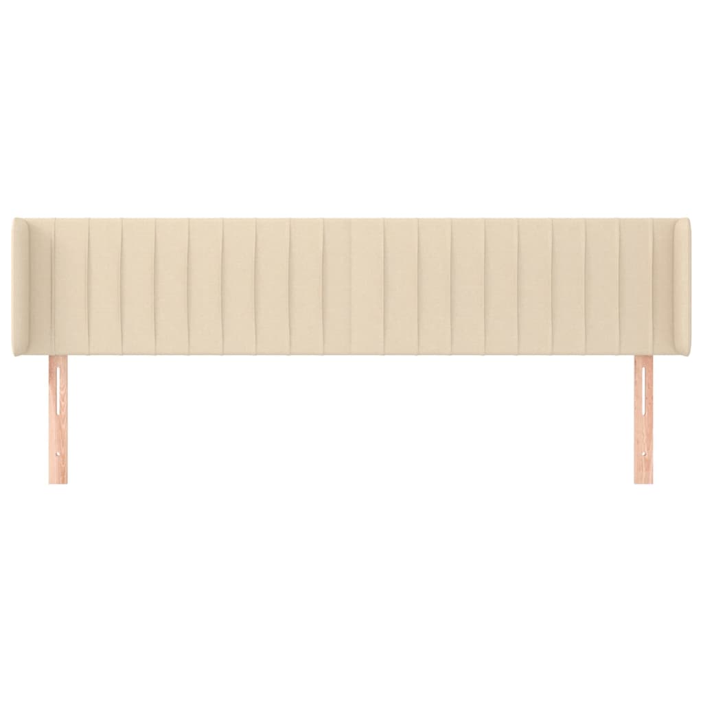 Hoofdbord Met Randen Stof Kleurig Crème 203 x 16 x 78/88 cm