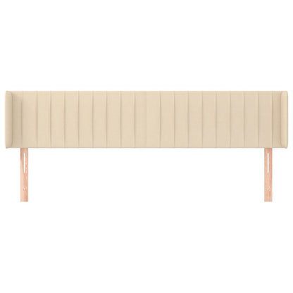 Hoofdbord Met Randen Stof Kleurig Crème 203 x 16 x 78/88 cm