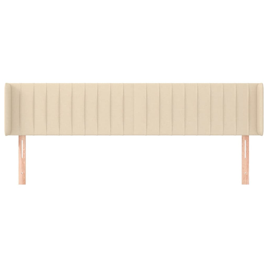 Hoofdbord Met Randen Stof Kleurig Crème 203 x 16 x 78/88 cm