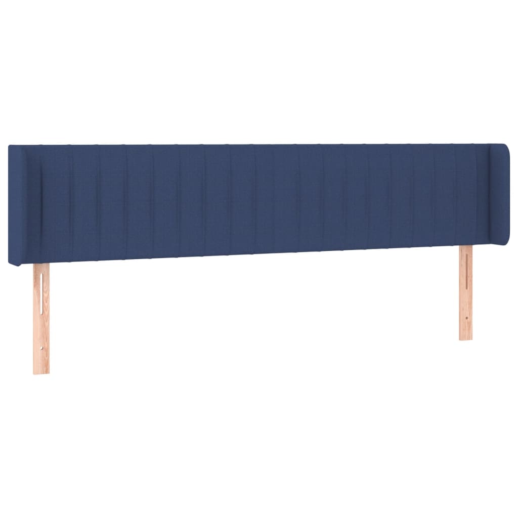 Hoofdbord Met Randen Stof 203 x 16 x 78/88 cm Blauw