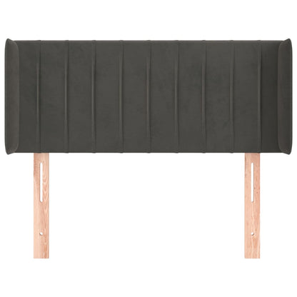 Hoofdbord Met Randen Fluweel 83 x 16 x 78/88 cm Donkergrijs