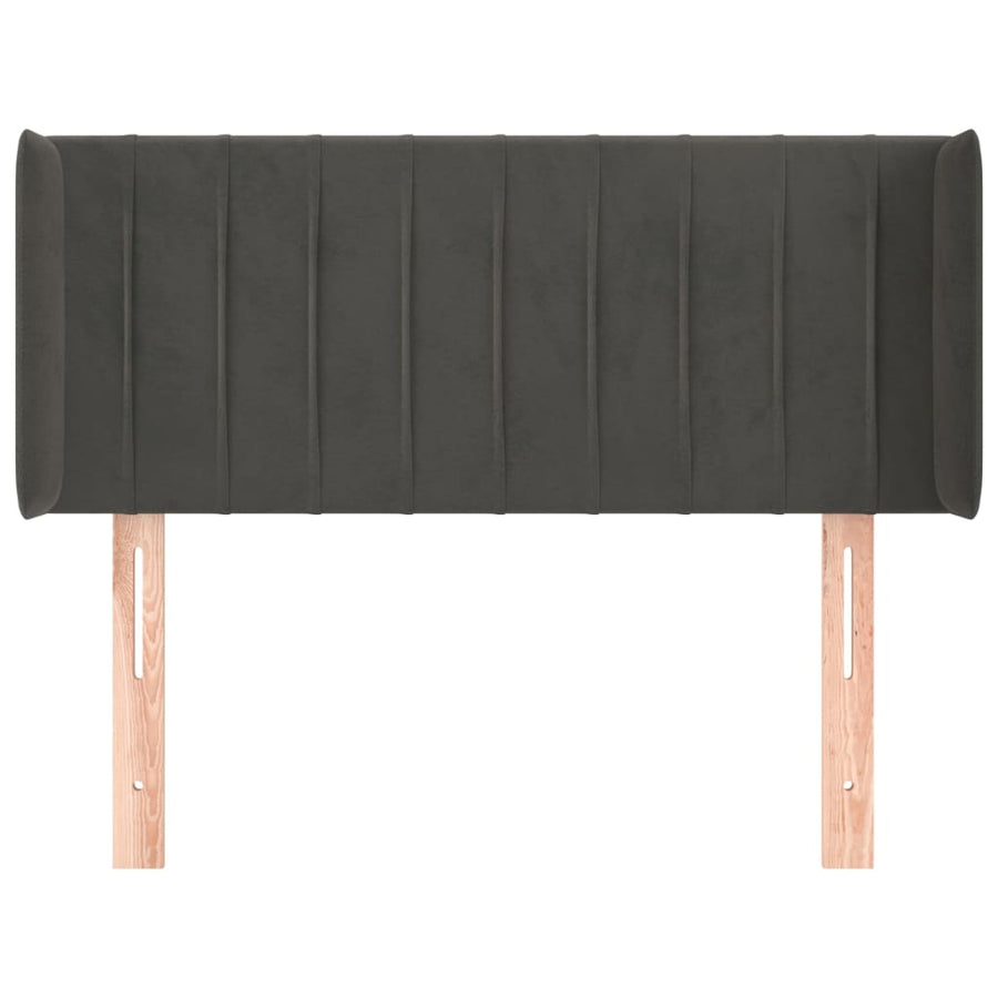 Hoofdbord Met Randen Fluweel 83 x 16 x 78/88 cm Donkergrijs