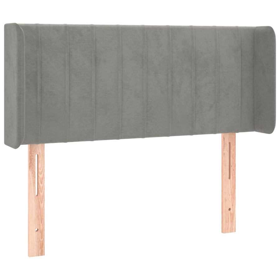 Hoofdbord Met Randen Fluweel 93 x 16 x 78/88 cm Lichtgrijs