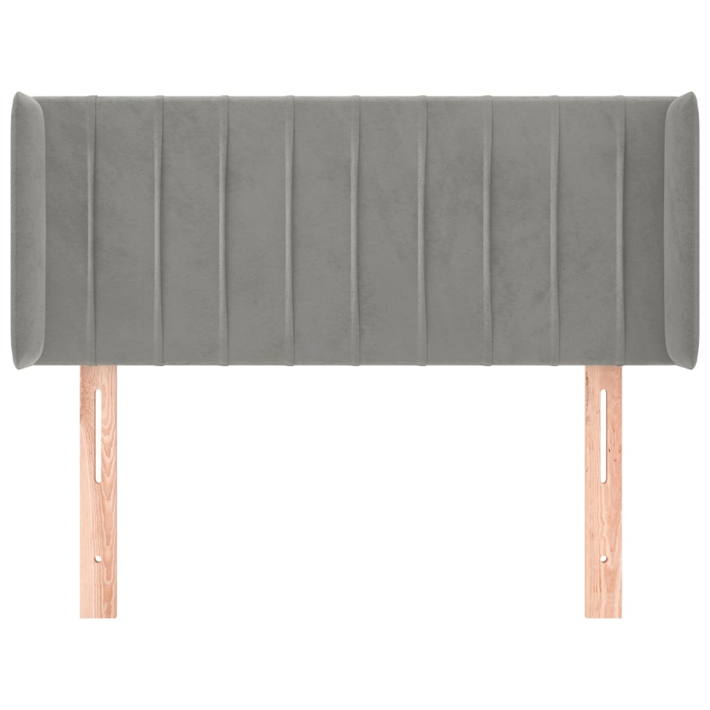 Hoofdbord Met Randen Fluweel 93 x 16 x 78/88 cm Lichtgrijs