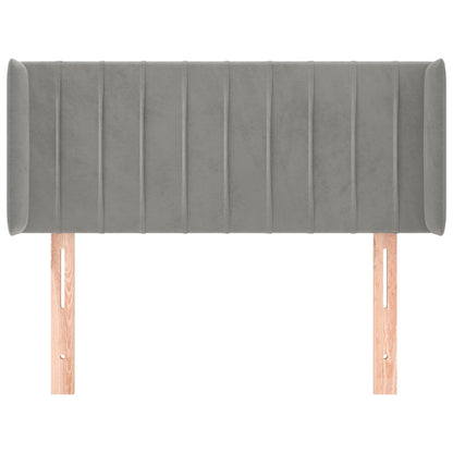 Hoofdbord Met Randen Fluweel 93 x 16 x 78/88 cm Lichtgrijs