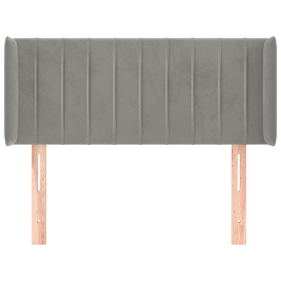 Hoofdbord Met Randen Fluweel 93 x 16 x 78/88 cm Lichtgrijs