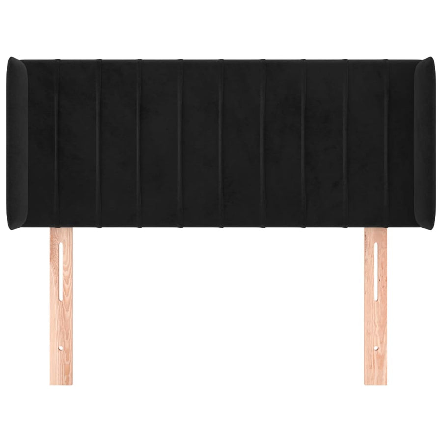 Hoofdbord Met Randen Fluweel 93 x 16 x 78/88 cm Zwart