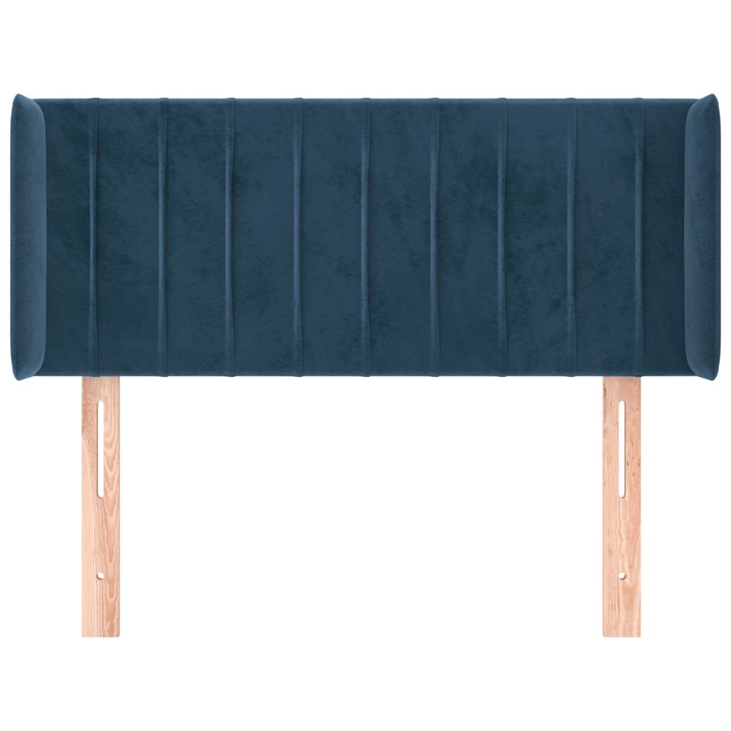 Hoofdbord Met Randen Fluweel 93 x 16 x 78/88 cm Donkerblauw