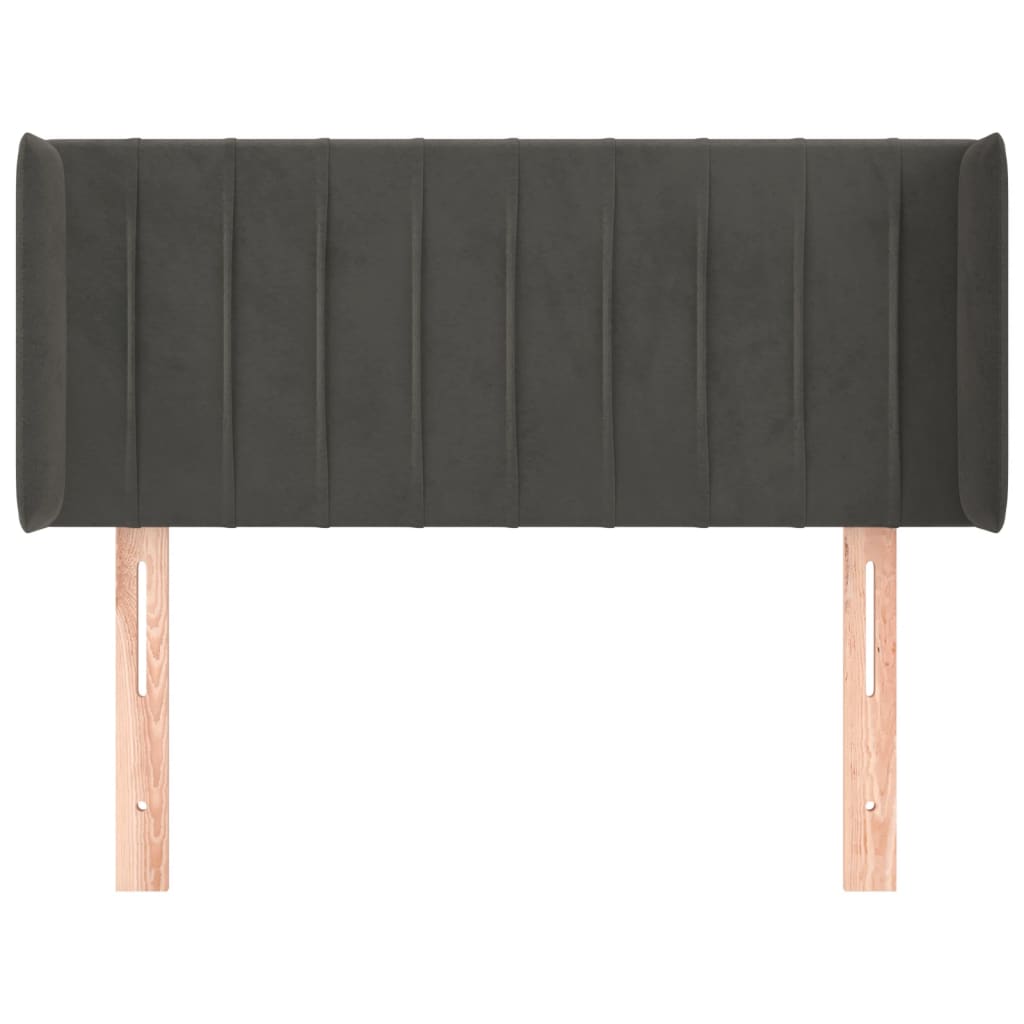 Hoofdbord Met Randen Fluweel 103 x 16 x 78/88 cm Donkergrijs