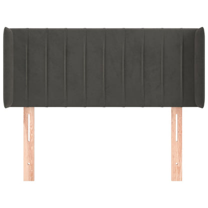 Hoofdbord Met Randen Fluweel 103 x 16 x 78/88 cm Donkergrijs