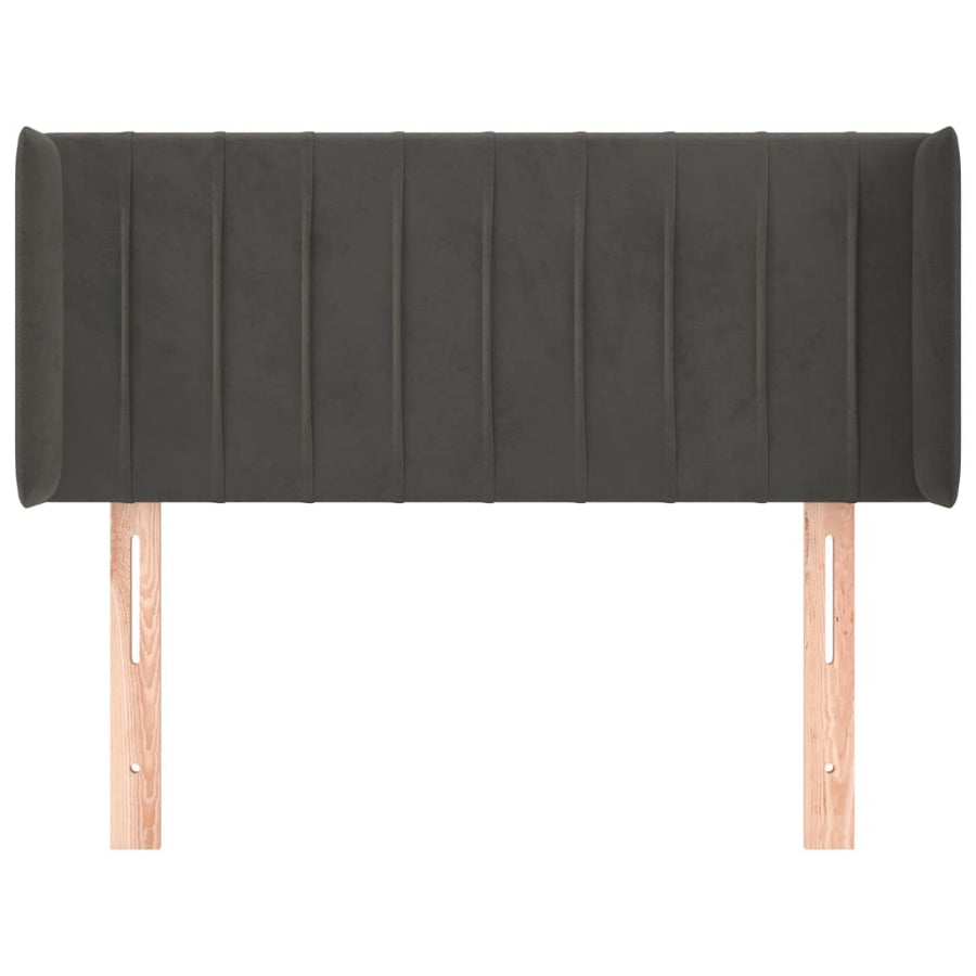 Hoofdbord Met Randen Fluweel 103 x 16 x 78/88 cm Donkergrijs