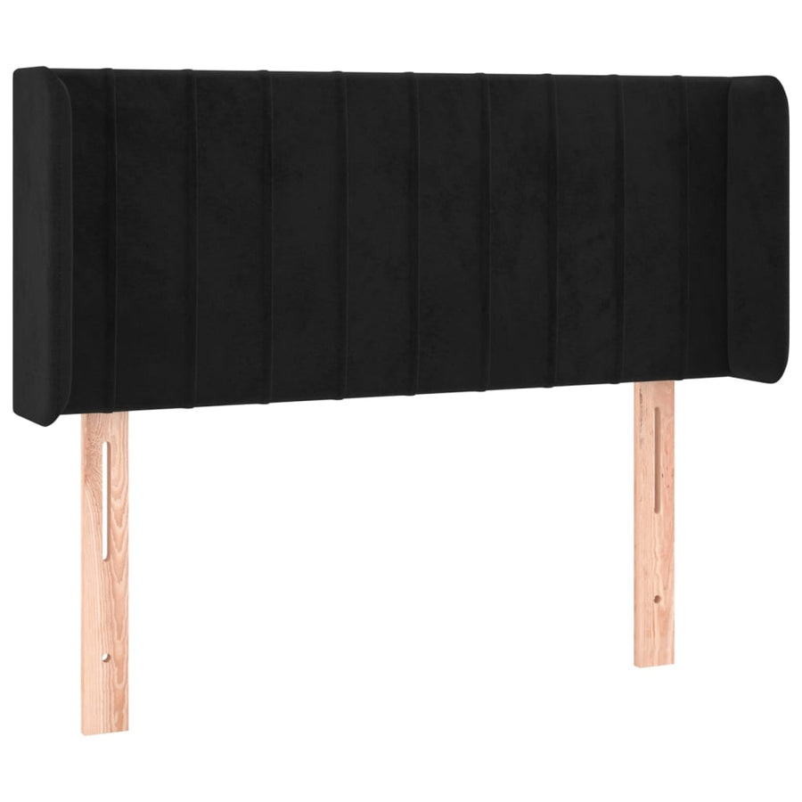 Hoofdbord Met Randen Fluweel 103 x 16 x 78/88 cm Zwart
