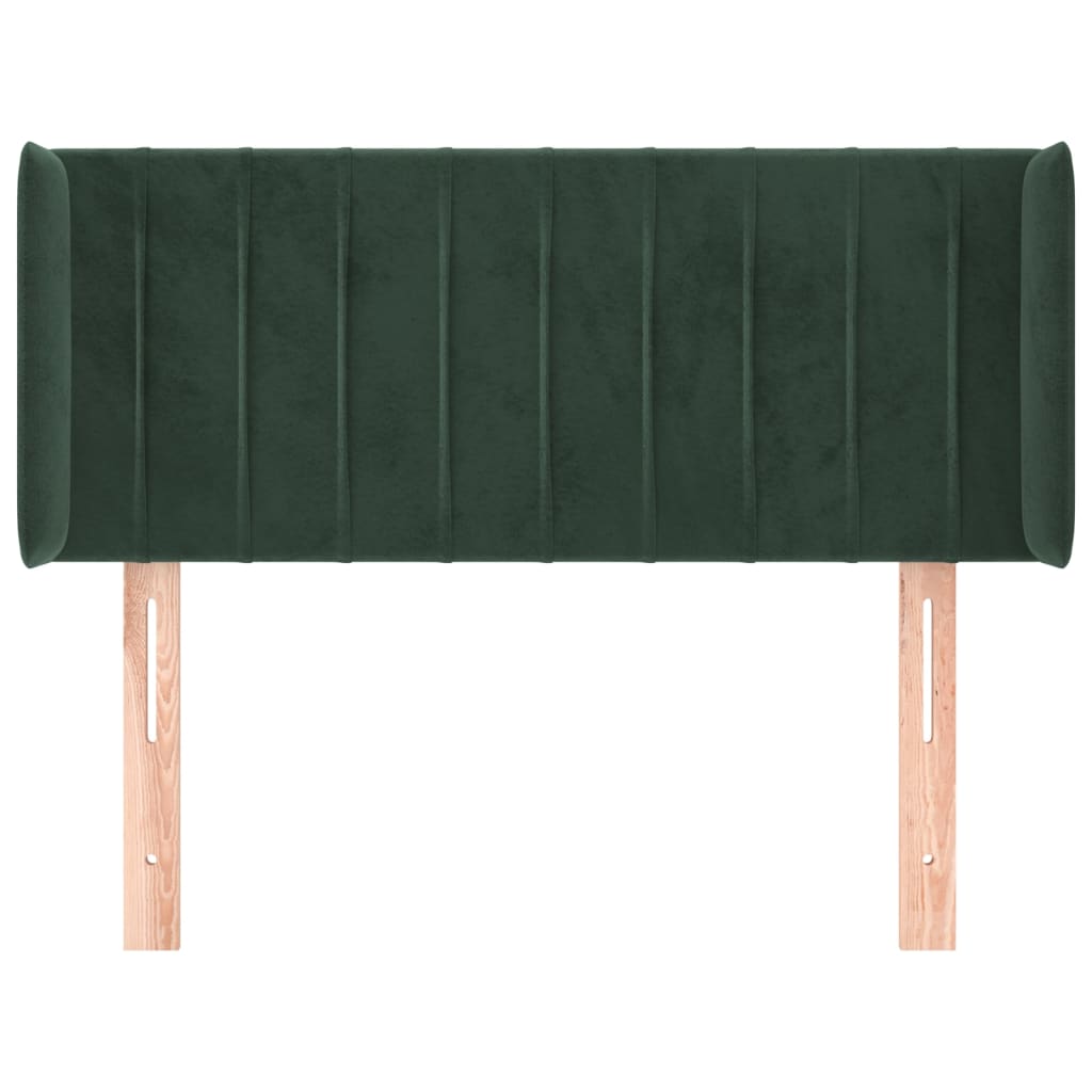 Hoofdbord Met Randen Fluweel 103 x 16 x 78/88 cm Donkergroen