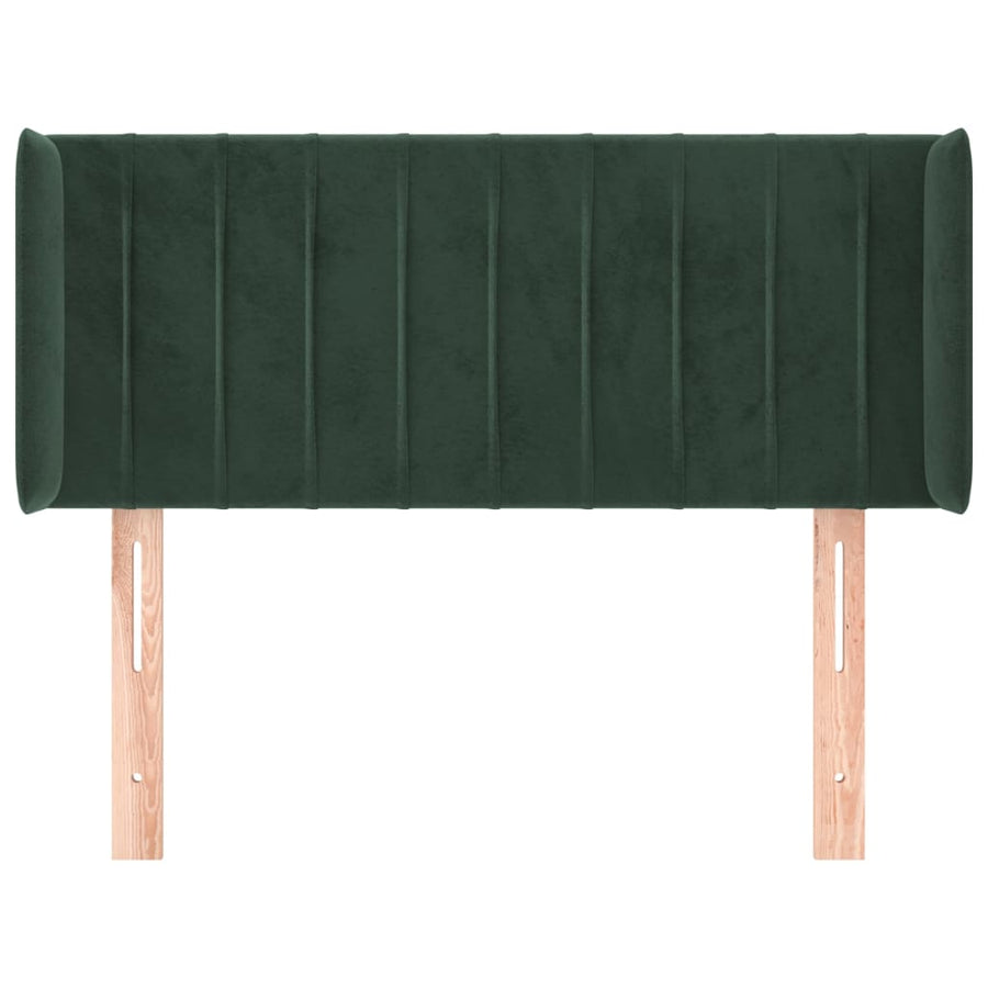 Hoofdbord Met Randen Fluweel 103 x 16 x 78/88 cm Donkergroen