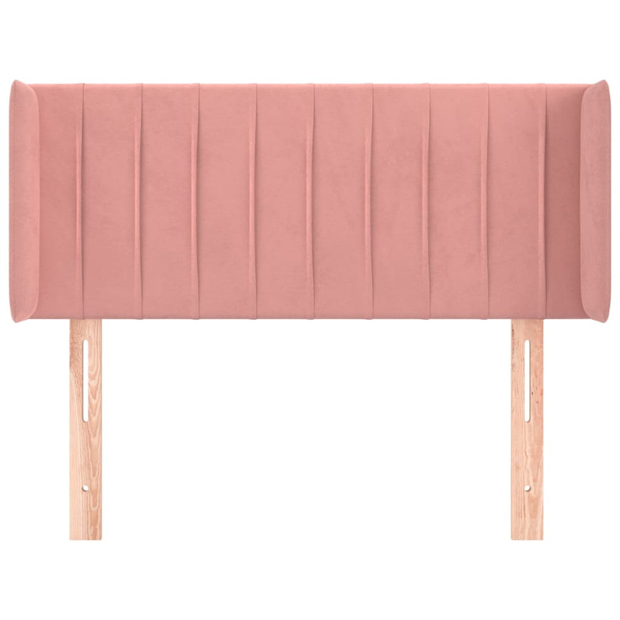 Hoofdbord Met Randen Fluweel 103 x 16 x 78/88 cm Roze