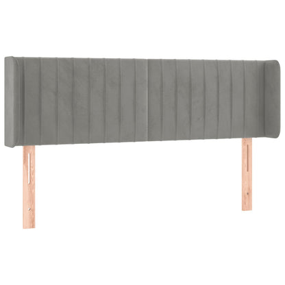 Hoofdbord Met Randen Fluweel 147 x 16 x 78/88 cm Lichtgrijs
