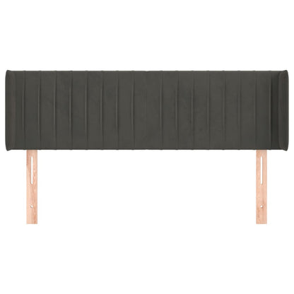 Hoofdbord Met Randen Fluweel 147 x 16 x 78/88 cm Donkergrijs