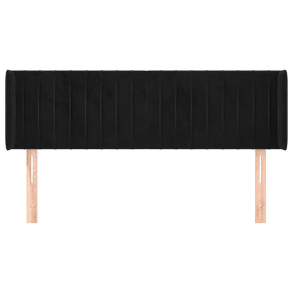 Hoofdbord Met Randen Fluweel 147 x 16 x 78/88 cm Zwart
